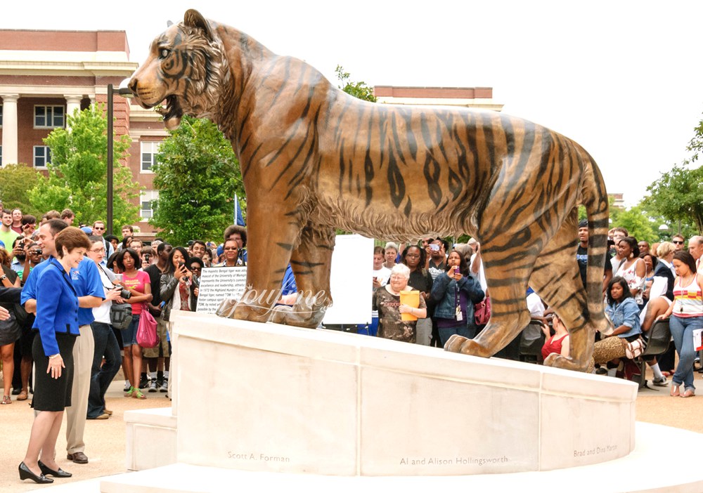 University of Memphis Antique Bronze Tiger Statue BOKK-783 - Bronze Tiger Statue - 1 University of Memphis Antique Bronze Tiger sculpture mascot