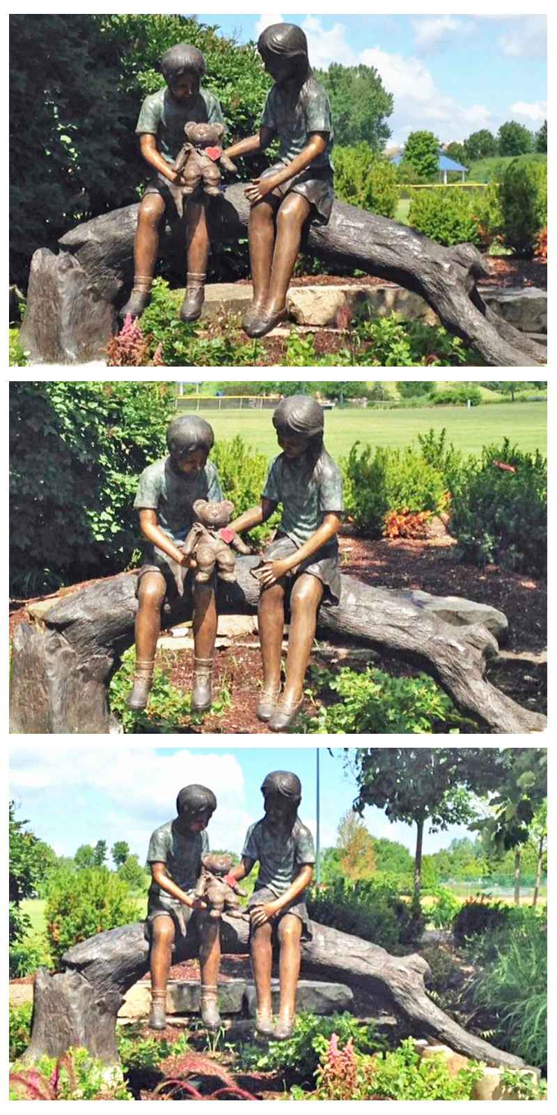 Bronze Children Garden Statue for Garden Decor BOKK-787 - Bronze Children Sculpture - 3