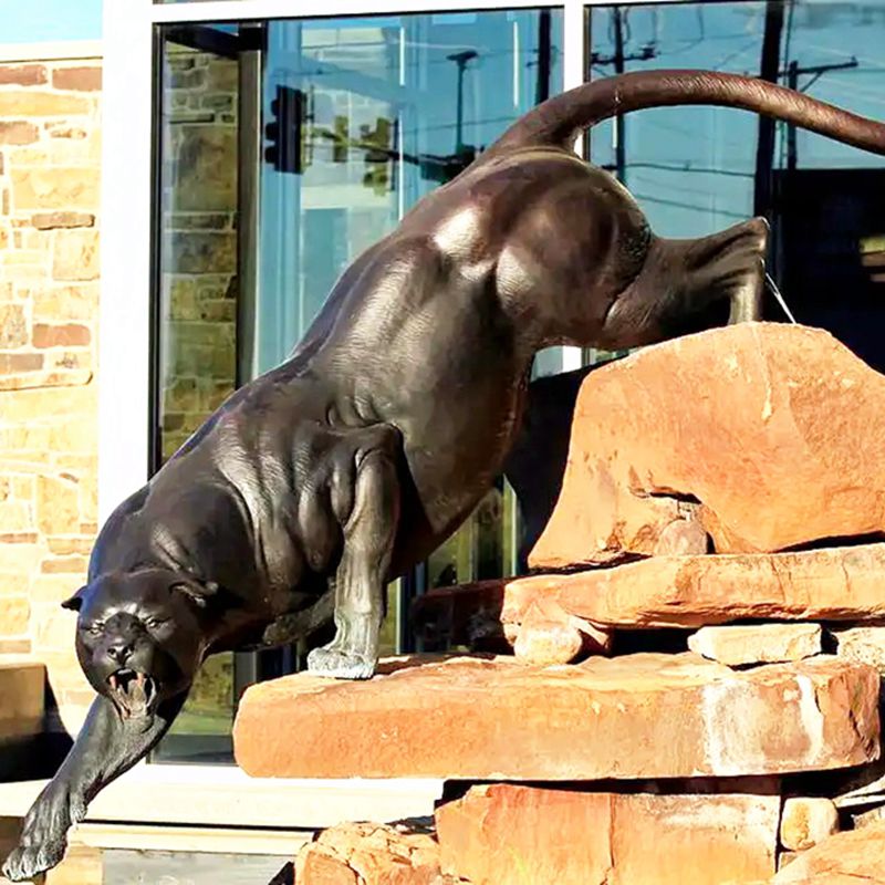 bronze panther statue