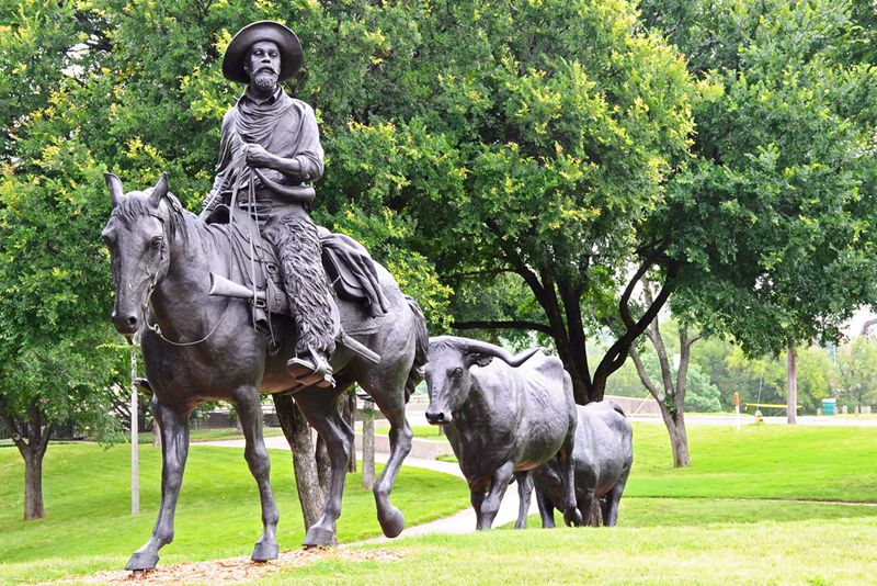 Full Size Outdoor Bronze Famous Cowboy Statue Cowtown Colesium Art - Bronze Horse Statues - 9