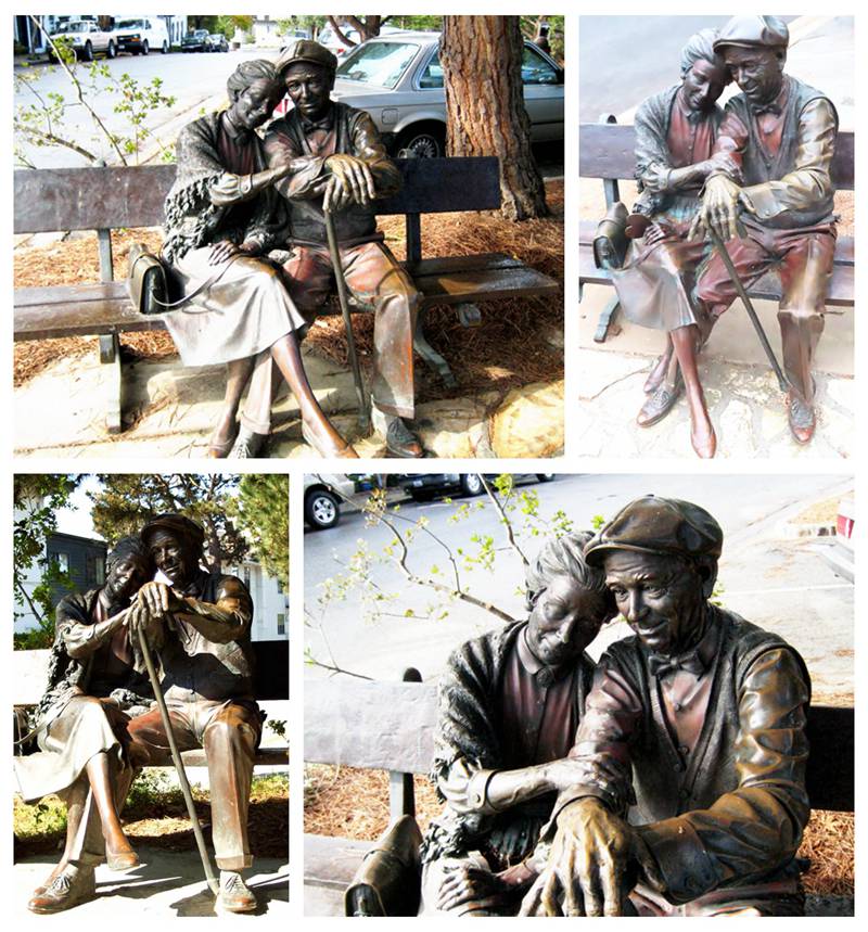 Elderly statue for garden