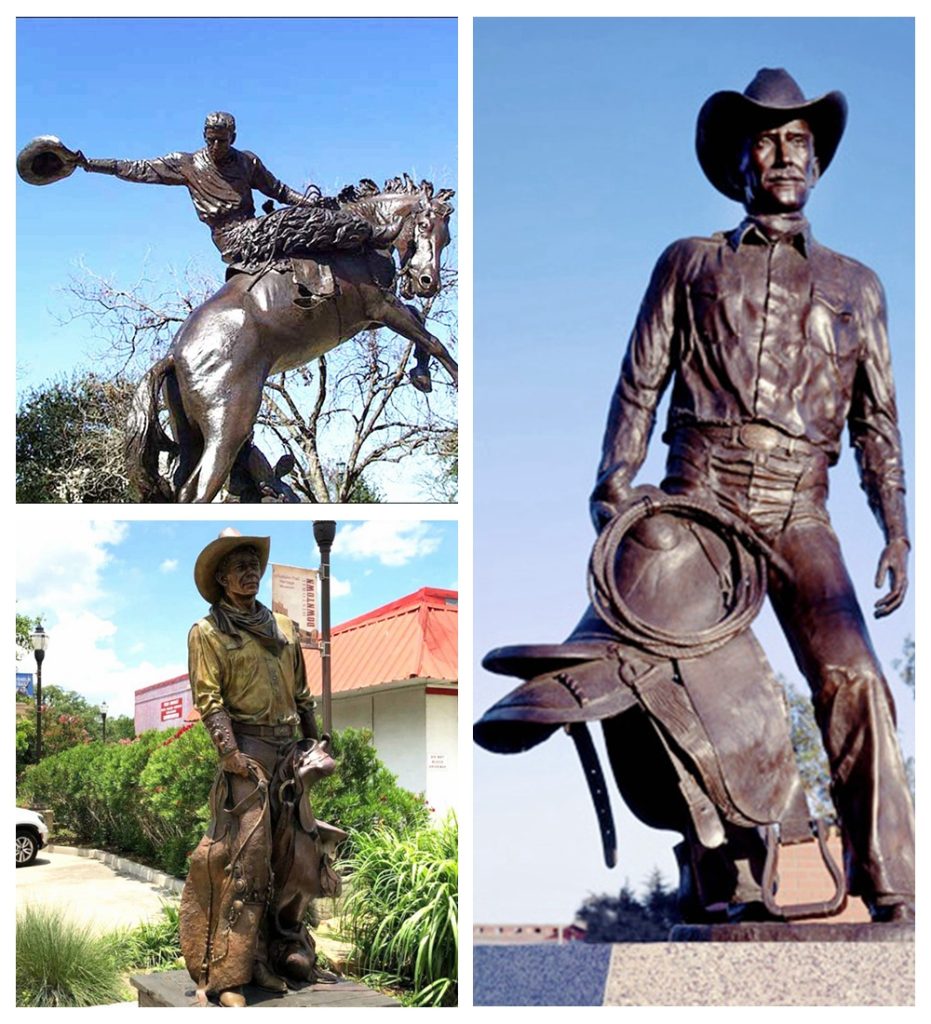 bronze cowboy sculpture