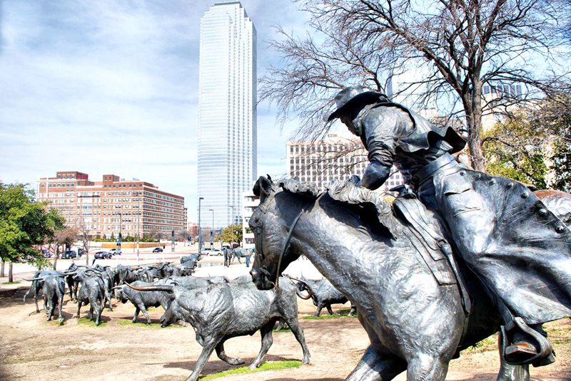 Full Size Outdoor Bronze Famous Cowboy Statue Cowtown Colesium Art - Bronze Horse Statues - 15