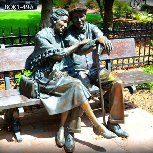 The Valentine Bronze Elderly Couple Love Statue Replica