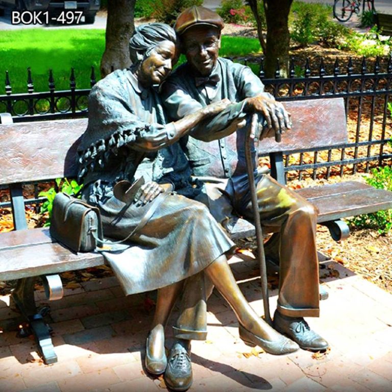 elderly couple statue