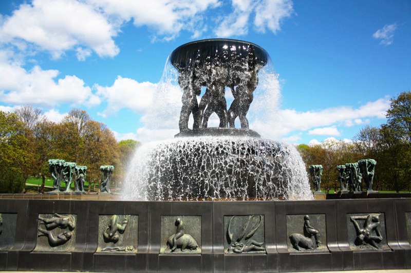 large bronze fountain