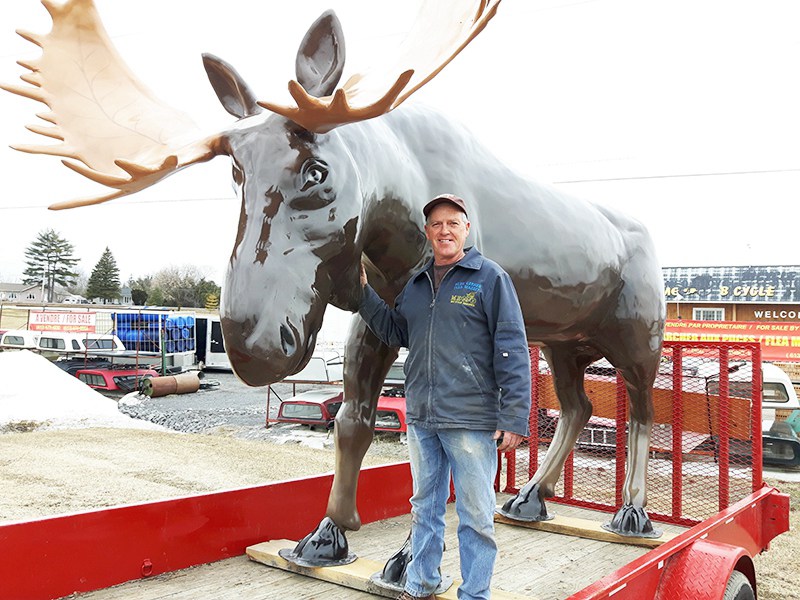 Large Bronze L'Orignal Moose Statue Garden Art Supplies - Bronze Deer Sculpture - 1