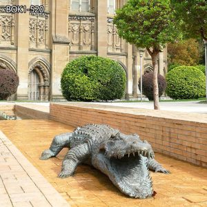 Bronze Alligator Water Fountain Garden Outdoor Centerpiece