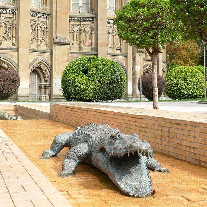 Bronze Alligator Water Fountain Garden Outdoor Centerpiece - Bronze Animal Fountain - 2