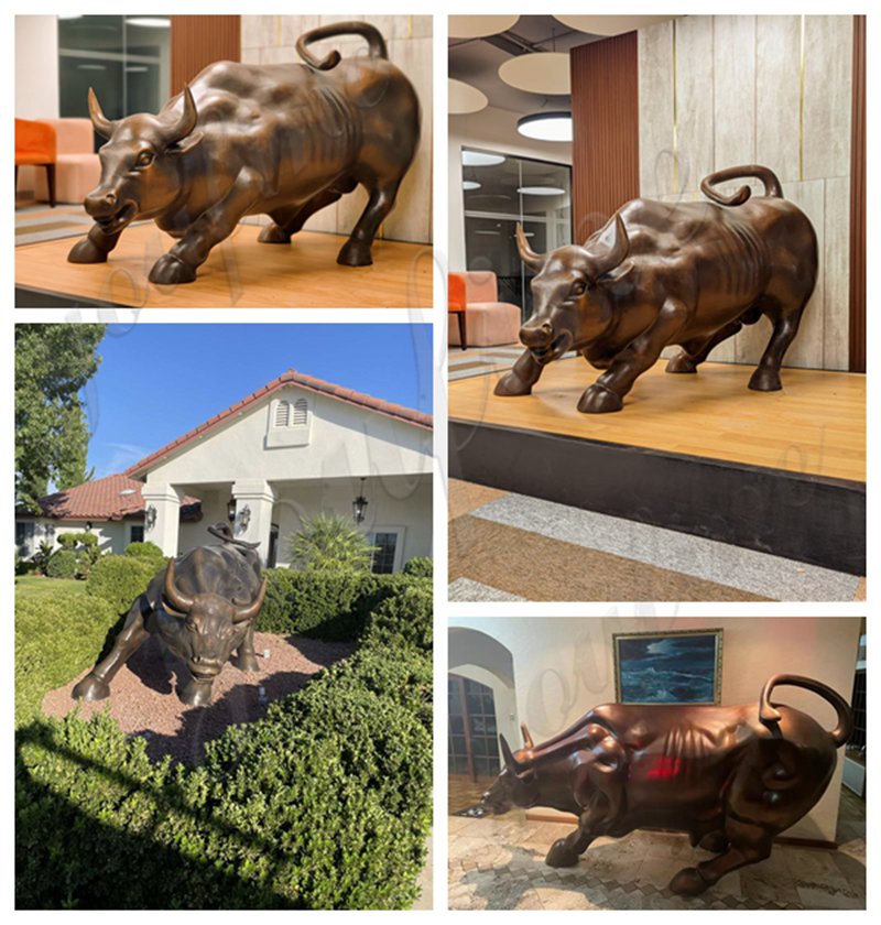 Outdoor Large Bronze Wall Street Bull Statue for Sale BOKK-529 - Bronze Animal Sculpture - 3