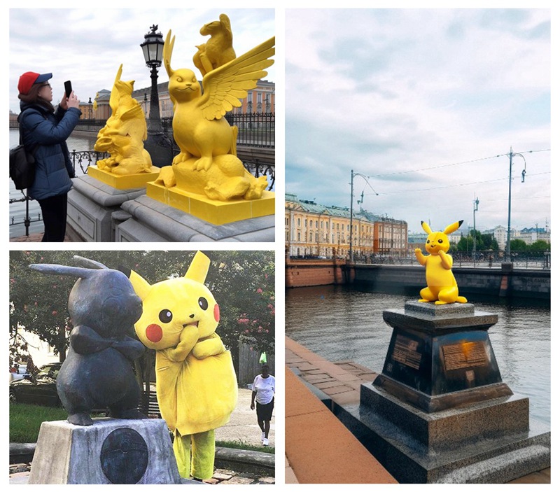 gold pikachu statue