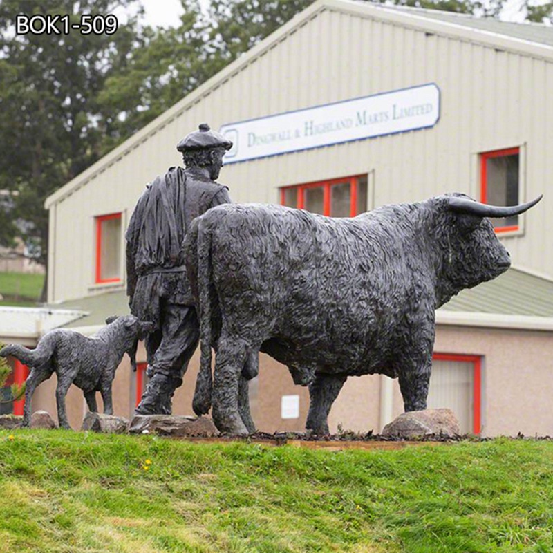 highland cow garden statue