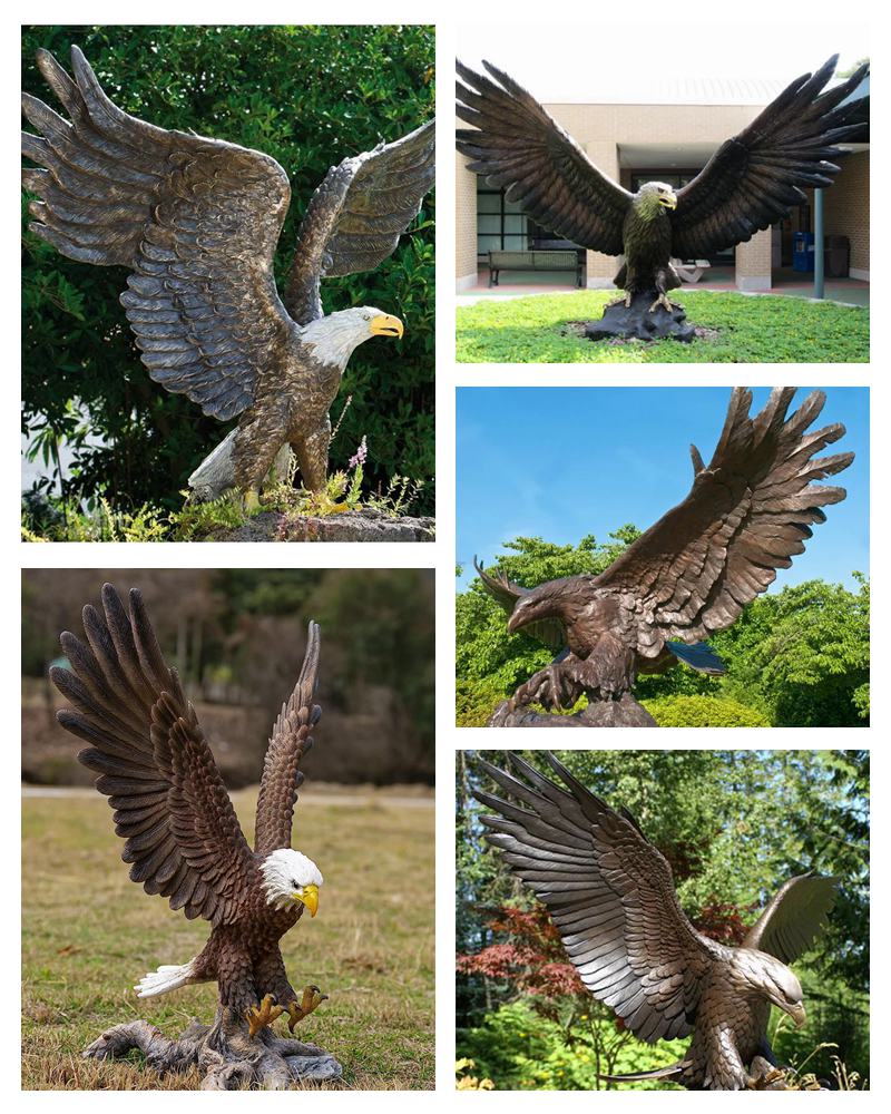 Outdoor Large Winged Bronze Eagle Statue for Sale BOKK-344 - Bronze Eagle Sculpture - 3