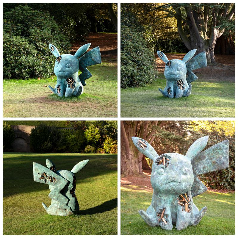 Life-size Bronze Pikachu Statue Daniel Arsham Pokemon Art - Bronze Garden Statue - 3