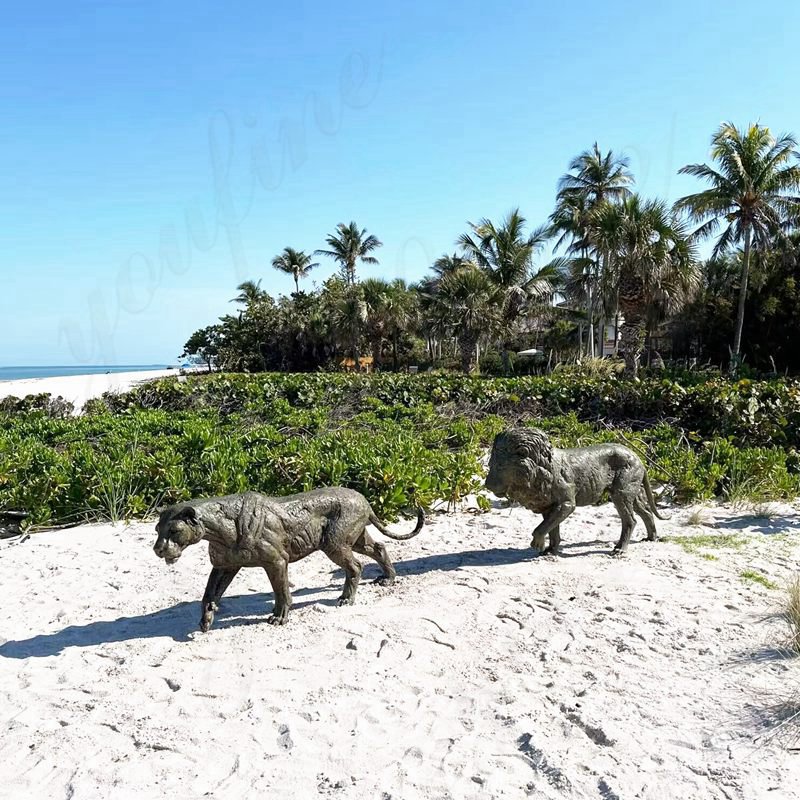 Wildlife Garden Bronze Lioness Statue for Sale BOK1-485 - Bronze Lion Statues - 2
