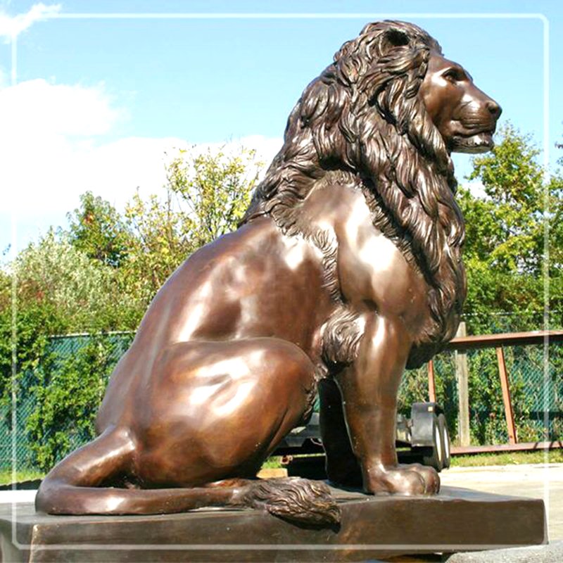 yard bronze lion statues