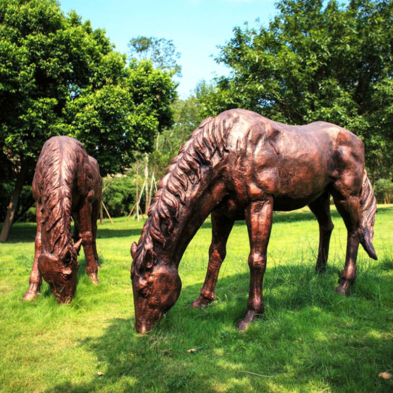 Bronze Full Size Cowboy Horse Statue Outdoors Racecourse Decoration - Bronze Horse Statues - 27