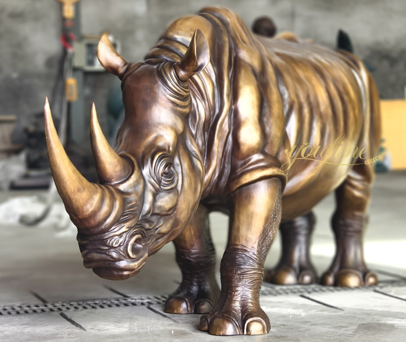 Large Bronze Rhino Statue BOK1-217 - Bronze Wildlife Sculpture - 2