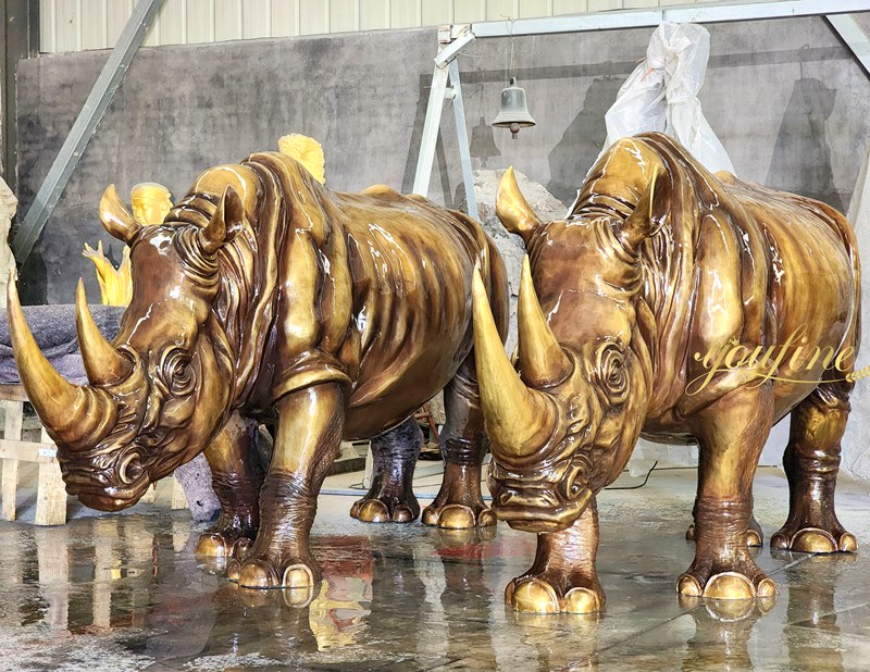 Large Bronze Rhino Statue BOK1-217 - Bronze Wildlife Sculpture - 6