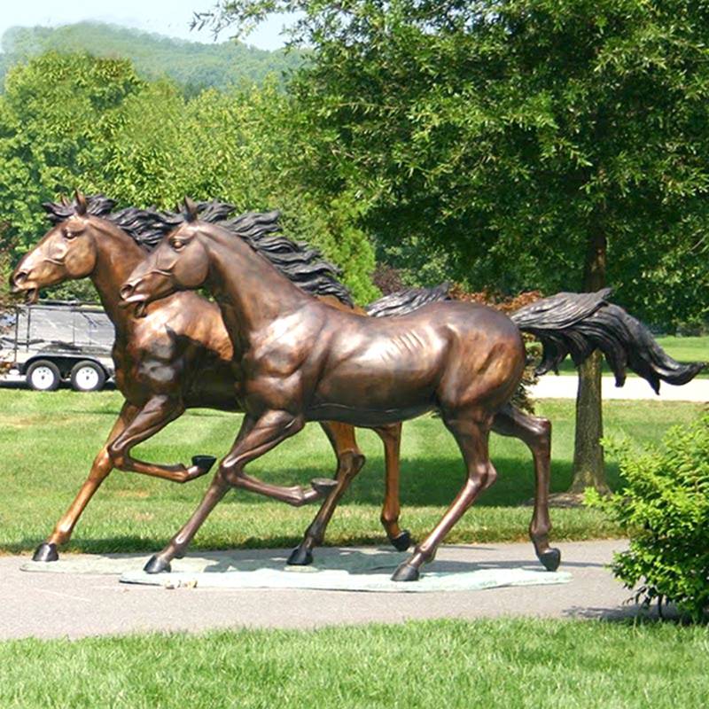 Mustangs of Las Colinas Bronze Running Horse Water Fountain Williams Square Decor - Bronze Animal Fountain - 20