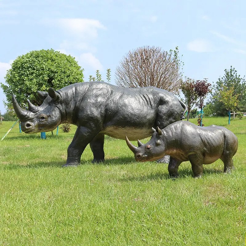 Large Bronze Rhino Statue BOK1-217 - Bronze Wildlife Sculpture - 12