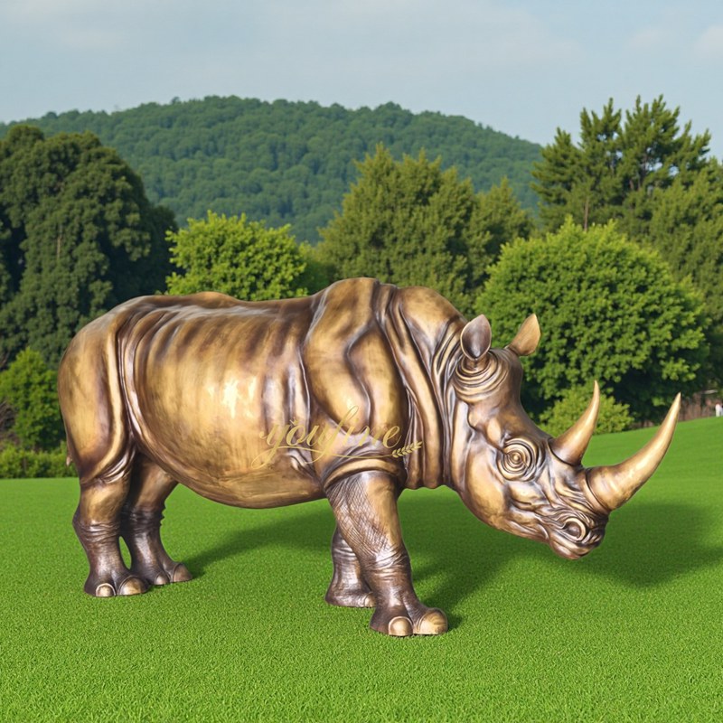 bronze rhino statue