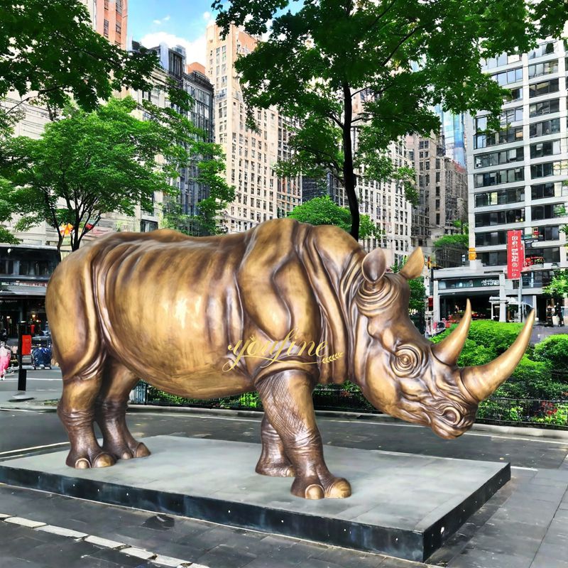 large rhino statue