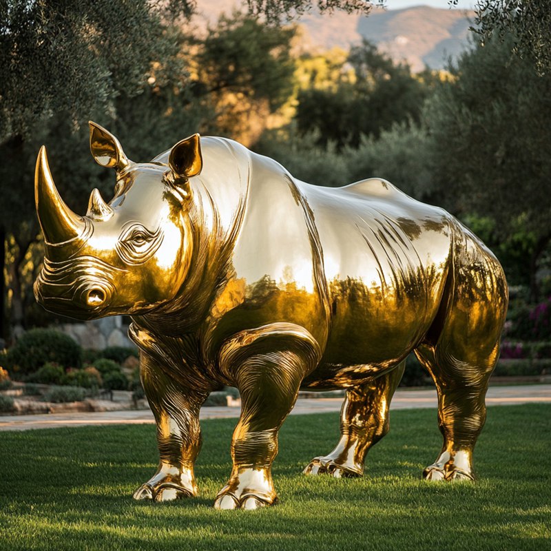 Large Bronze Rhino Statue BOK1-217 - Bronze Wildlife Sculpture - 13