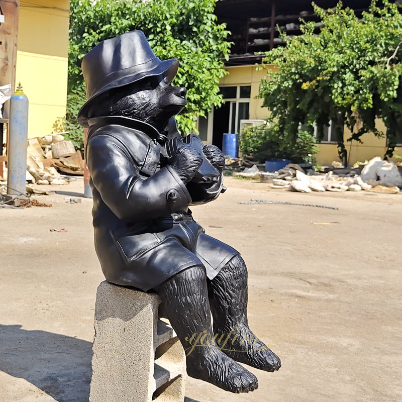 Outdoor Bronze Paddington Bear Statue Decor for Sale BOK1-453 - Bronze Animal Sculpture - 10