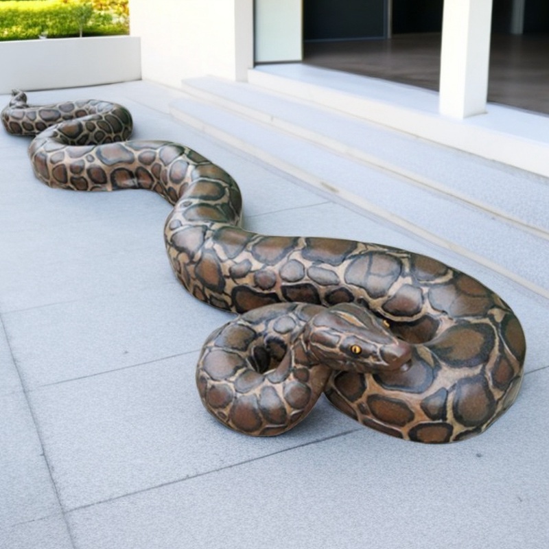 Large Bronze Wildlife Snake Statue School Mascots Institutions Reptile Art - Bronze Wildlife Sculpture - 7