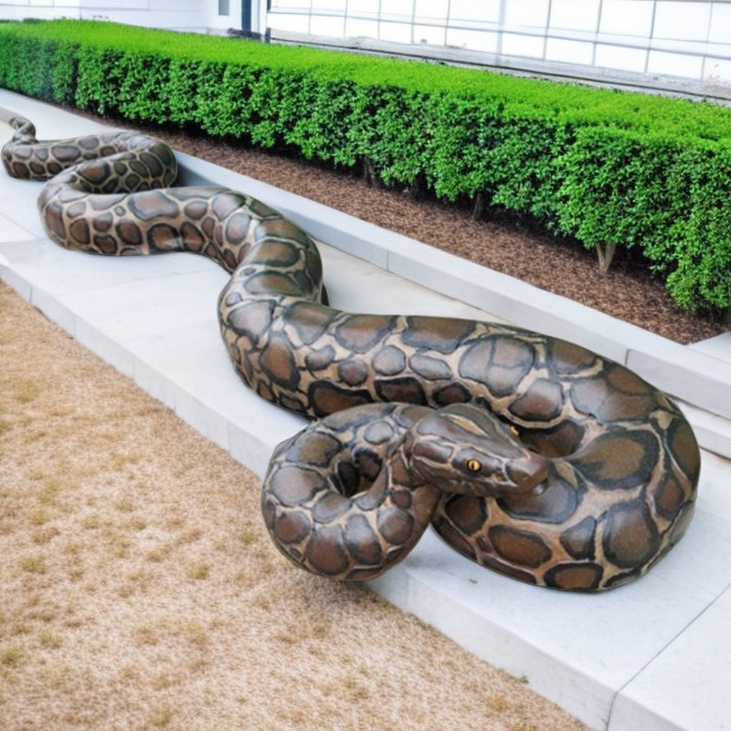 Large Bronze Wildlife Snake Statue School Mascots Institutions Reptile Art - Bronze Wildlife Sculpture - 9