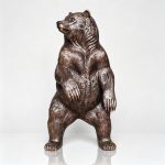 Bronze Standing Grizzly Bear Sculpture