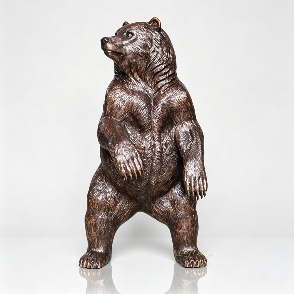 Bronze Standing Grizzly Bear Sculpture
