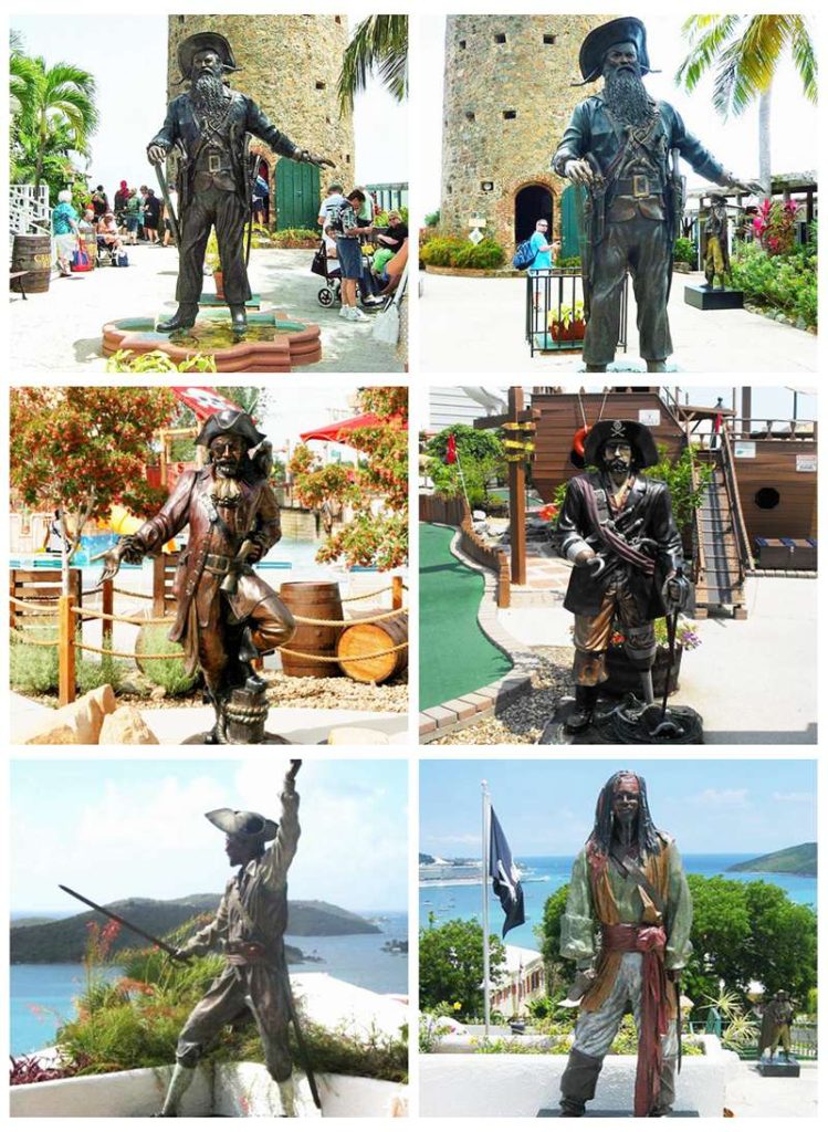 Bronze pirate statue