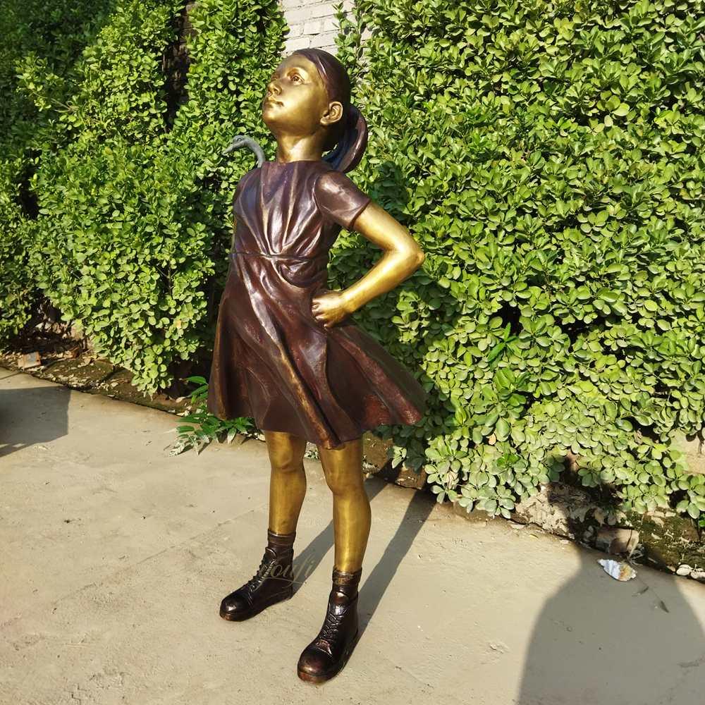 Custom Patina Finish Fearless Girl Bronze Statue