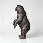 Dark Bronze Standing Grizzly Bear Statue