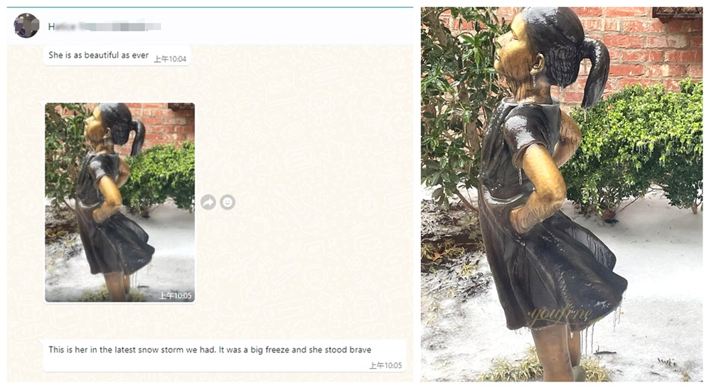 Fearless Girl Weather Resistance in Snow Storm feedback
