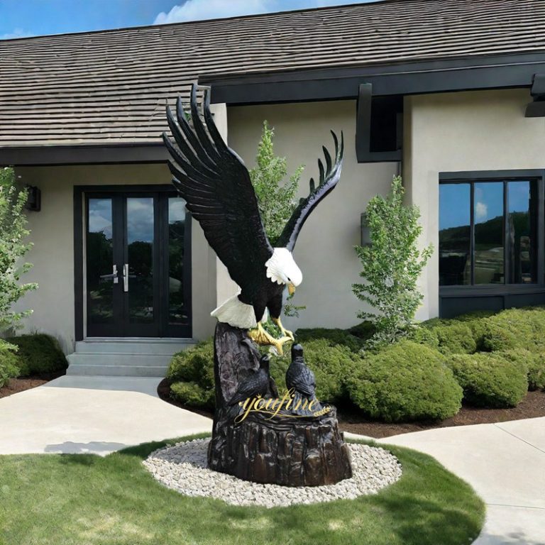Feeding eagle sculpture