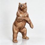 Gold Bronze Standing Bear Statue