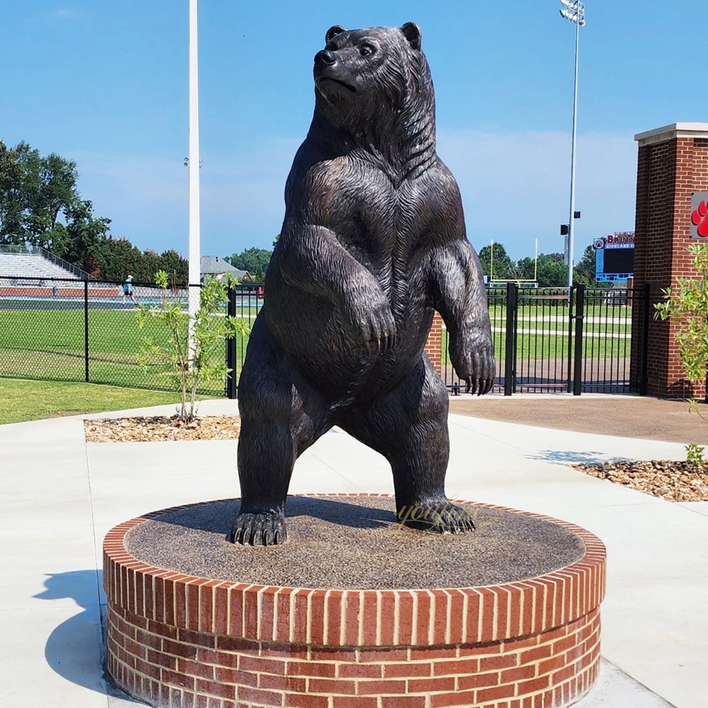 Grizzly Bear Mascot Statue Installed at School