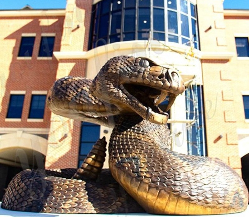 Large Bronze Wildlife Snake Statue School Mascots Institutions Reptile Art - Bronze Wildlife Sculpture - 1