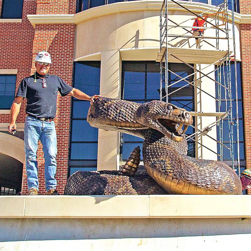 Large Bronze Wildlife Snake Statue School Mascots Institutions Reptile Art - Bronze Wildlife Sculpture - 2