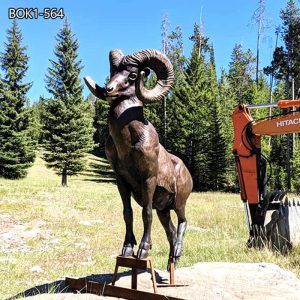 Life Size Bronze Big Horn Sheep Statue Wildlife Forest Garden Decor