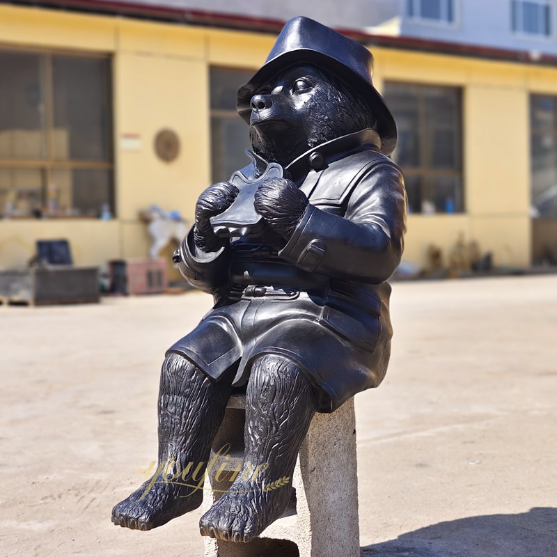 Outdoor Bronze Paddington Bear Statue Decor for Sale BOK1-453 - Bronze Animal Sculpture - 9