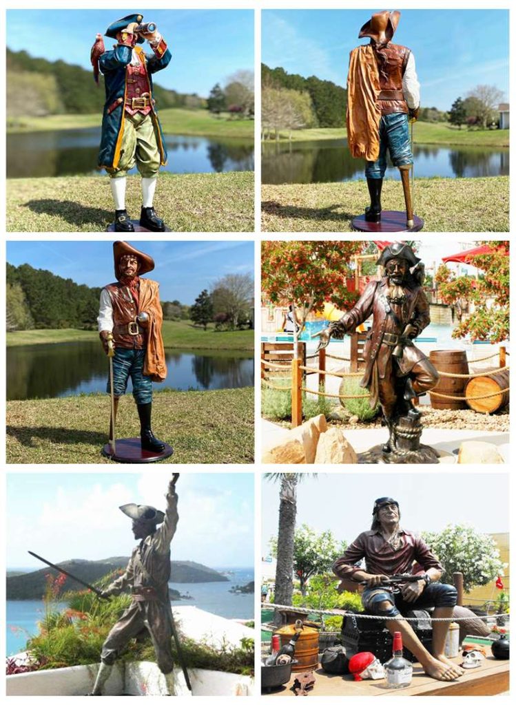 Famous Bronze Pirate Captain Statue Frank James Ney Art - Bronze Famous Sculpture - 9