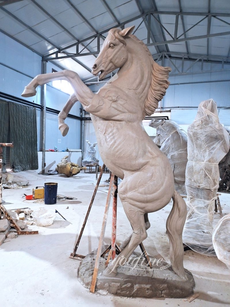 Outdoor Life-Size Metal Rearing Horse Statue BOKK-236 - Bronze Horse Statues - 2