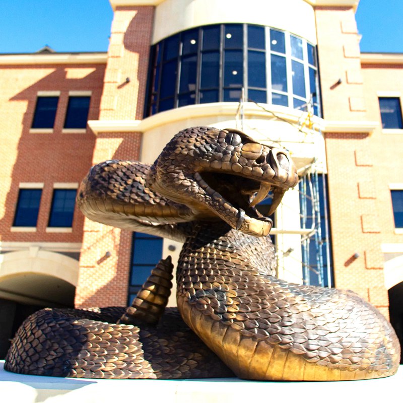 Large Bronze Wildlife Snake Statue School Mascots Institutions Reptile Art - Bronze Wildlife Sculpture - 3