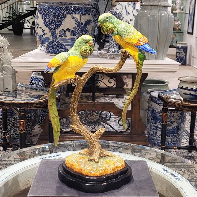 Real Size Bronze Parrot Bird Statue Garden Art for Sale BOK1-542 - Other Animal sculptures - 9