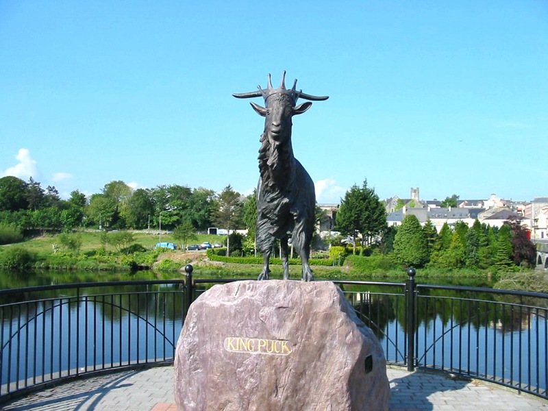 Life-Size Bronze King Puck Statue Wildlife Goat Sculpture Monument - Bronze Wildlife Sculpture - 1