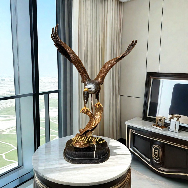 antique bronze eagle sculpture art